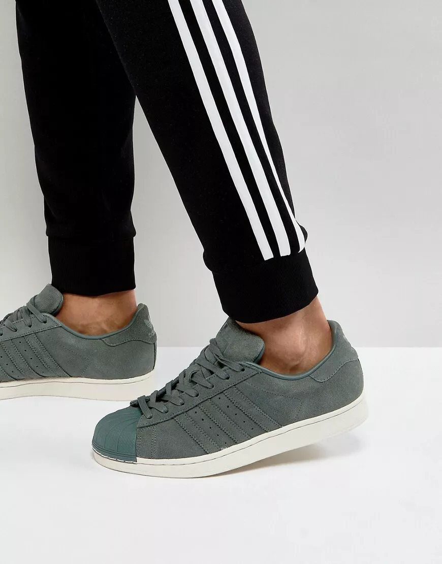 Green top suede superstars