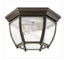 Progress Lighting Roman Coach 2-Light Antique Bronze Outdoor Flush Mount