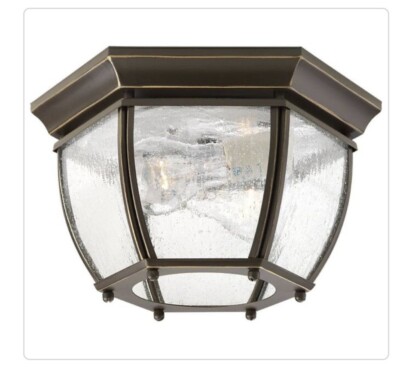 Progress Lighting Roman Coach 2-Light Antique Bronze Outdoor Flush Mount