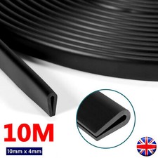 Black 10M Car Door Edge Protector Strip Trim U Channel Rubber Guard Seal 4*10mm