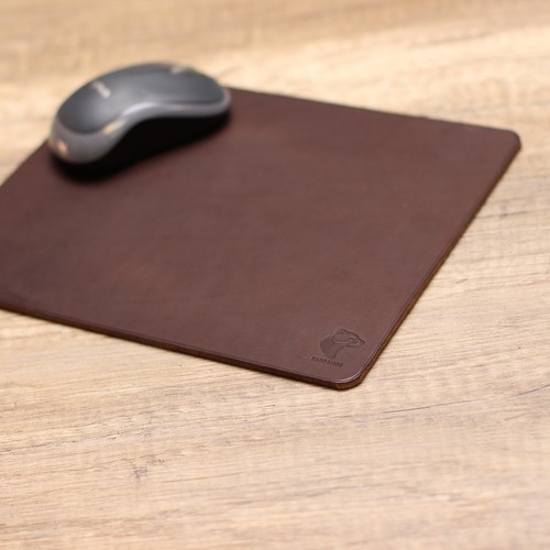 Tapis de souris PREMIUM cuir de buffle cuir véritable épais env. 3,5 mm fait main fabriqué en Allemagne - Photo 4/11
