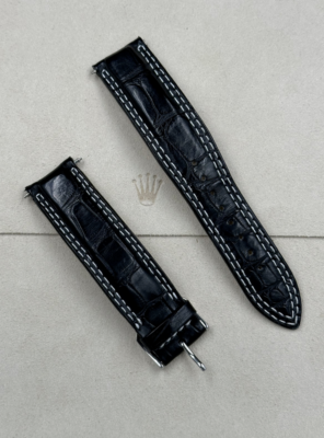 Jaeger LeCoultre Genuine Black Leather Watch Strap 21/18mm | eBay