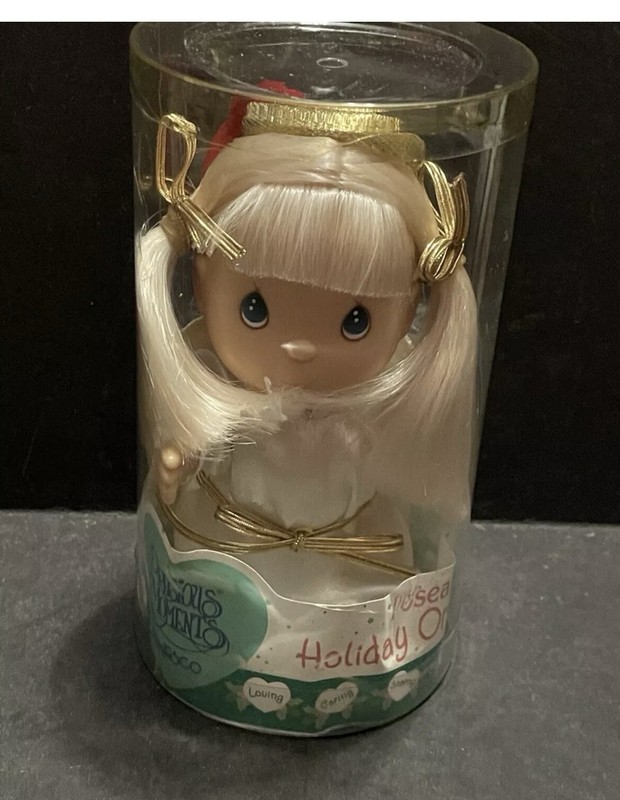 Precious Moments Vintage Angel Christmas Tree Ornament With Hair