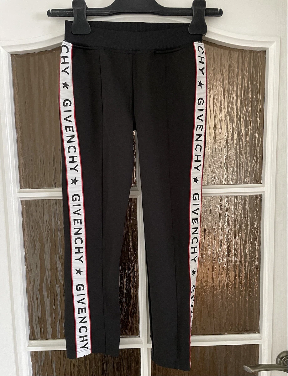 Authentic Givenchy Kids Black Cotton Logo Track Pants Size 8 years