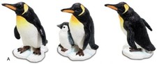 Lot de 3 - Figurine statuette statue Manchot Empereur - oiseau mer marin animal 