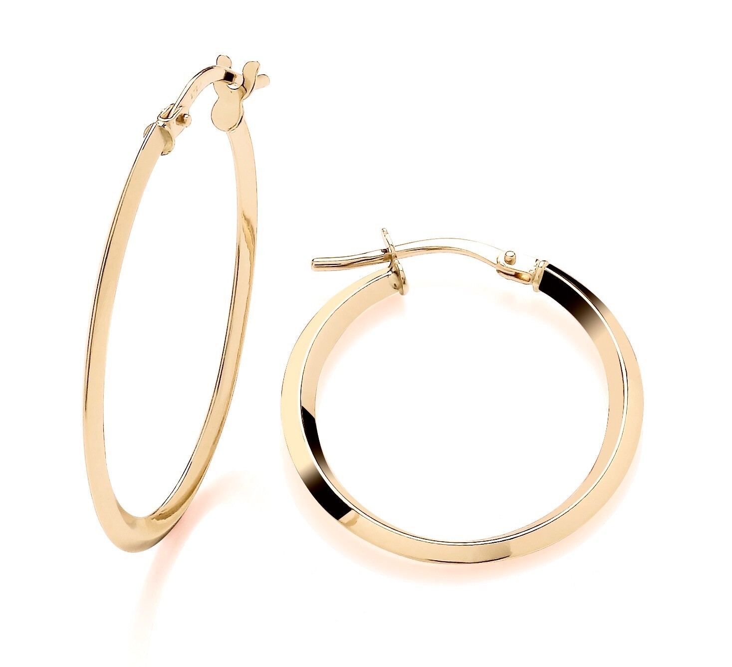 9ct Yellow Gold Oval Ladies Creole Hoop Earrings eBay