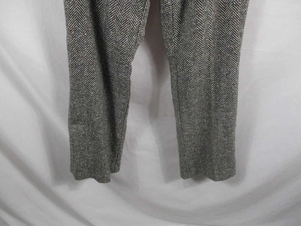 Karen Kane Petite 裤子女式 4P 黑色雪佛龙羊毛侧拉链直衬里新品 — 第 3/4 张图片