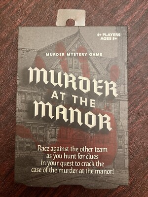 Murder At The Manor Card Game Murder Mystery Game Professor Solve Puzzle, NIB