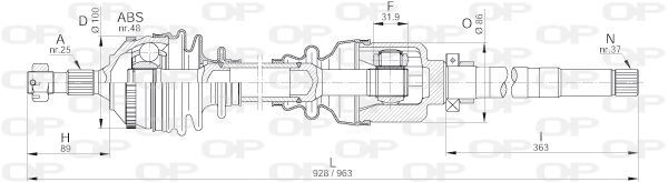 Cardan avant droit Peugeot 406 2.1 TD transmission arbre de roue droit
