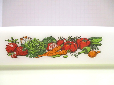 Vintage Glasbake U.S.A. Milk Glass, Vegetable Design, 1-1/2 Quart Casserole Pan