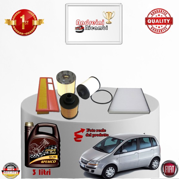 Inspektionskit Filter + ÖL Fiat Idea 1.3 Mjtd 66KW 90CV Von 2011-> 2012-image
