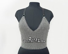 Handmade Chainmail Top Aluminum Butted Chain Mail Metal Top Bra Ren Fair Costume