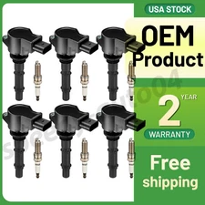 6 Pack UF535 Ignition Coils and Spark Plugs for Mercedes-Benz C250 GL450 ML350