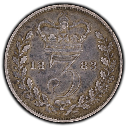 Great Britain 1883 Threepence Silver Coin KM #730 - Very Fine - Picture 2 of 2