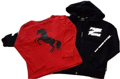 Mädchen Winterpaket Set 122/128: PUMA Kapuzenjacke + DOPODOPO T-Shirt Unicorn sB