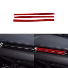 3Pcs Co-pilot Dashboard Trim Strip Red Carbon Fiber Cover For GR Supra A90 20-22