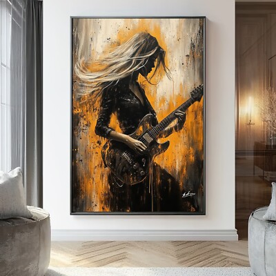 Leinwand Bild Musik Gitarre Gitarrist Wanddeko Gemälde Wandbilder XXL 7194A