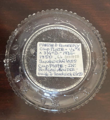 ANTIQUE SANDWICH GLASS CUP PLATES VARIOUS PATTERNS 3.5 INCHES- 8 TOTAL - Picture 4 of 10