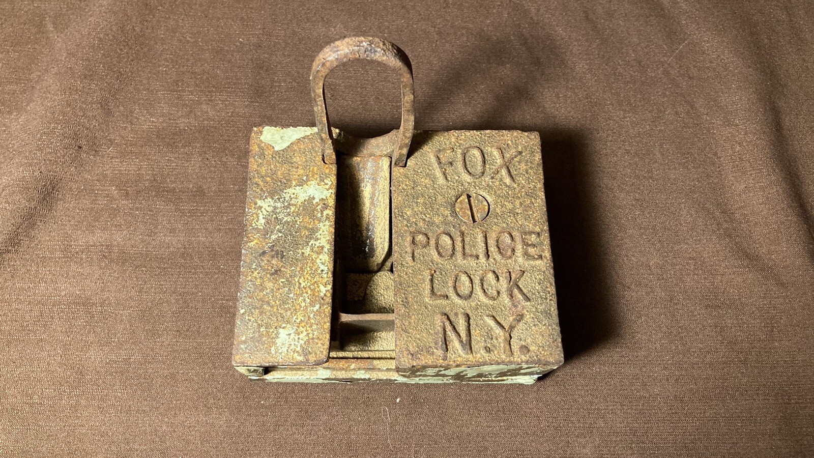 Rare Vintage / Antique Fox Police Lock N.Y. Cast Iron Lock eBay