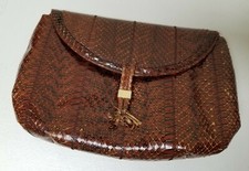 Vintage Susan Gail Colorful Genuine Snakeskin Clutch Bag - Made In Spain