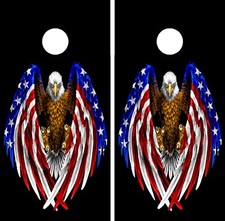 CHOOSE YOUR DESIGN - Cornhole Board Eagle Wrap Decal Sticker LAMINATED