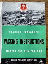 Vintage Pioneer Parachute Packing Instructions WWII Era 1944 Pilot Chute