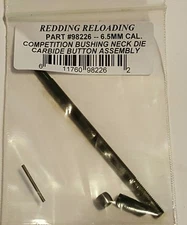 98226 REDDING 6.5MM 26 CAL COMPETITION CARBIDE SIZE BUTTON KIT - 6.5 CREEDMOOR+ 