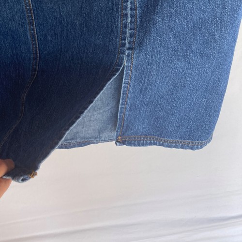 Zana Di Jean Skirt Womens 22 22W Long Western Boho Asymmetric Front Slit Denim - 第 7/13 張圖片