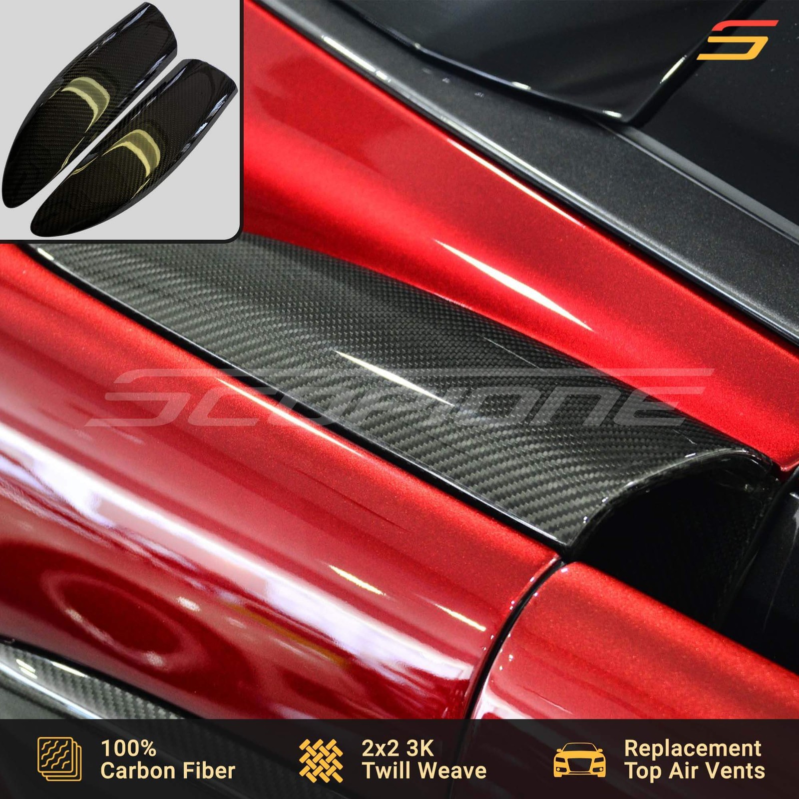 Scopione Carbon Fiber Top Air Intake Covers for McLaren 540C 570GT 570S 600LT