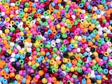 Pony Beads Multi Colors 9x6mm 500pc Jolly Store Crafts USA
