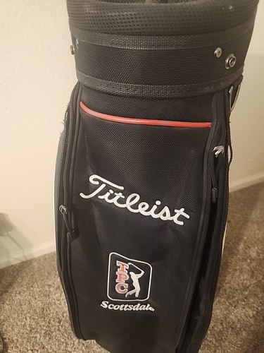 Titleist TPC Scottsdale Carry Cart 6-way Golf Bag Black Red White w/ strap - Picture 8 of 15
