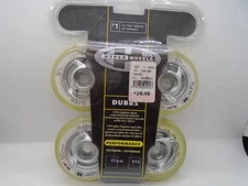 Dubbs 80/82 Clear/Chrome 4pk Inline Skate Wheels New, Made in Italy