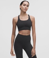 Lululemon Energy Longline Bra, Medium Support, Black, Size 8