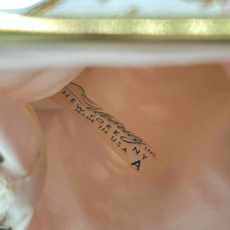 Vintage Celebrity New York Pink Gold Floral Fabric Coin Purse Clutch Bag - Изображение 2 из 4