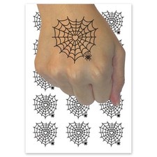 Heart Spider Web Temporary Tattoo Water Resistant Fake Body Art Set