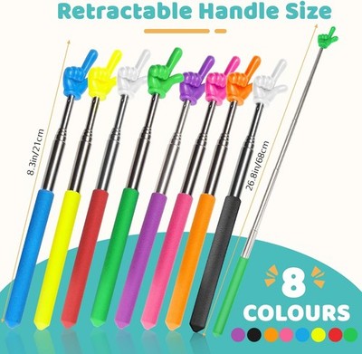 8 Pk Extendable Teacher Pointer Sticks   Retractable Hand Pointer for Classroom