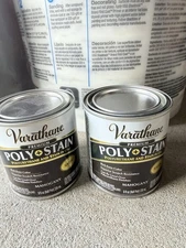 NEW Varathane Oil-Based One Step Satin  Poly + Stain + Mahogany 8oz 2Cans