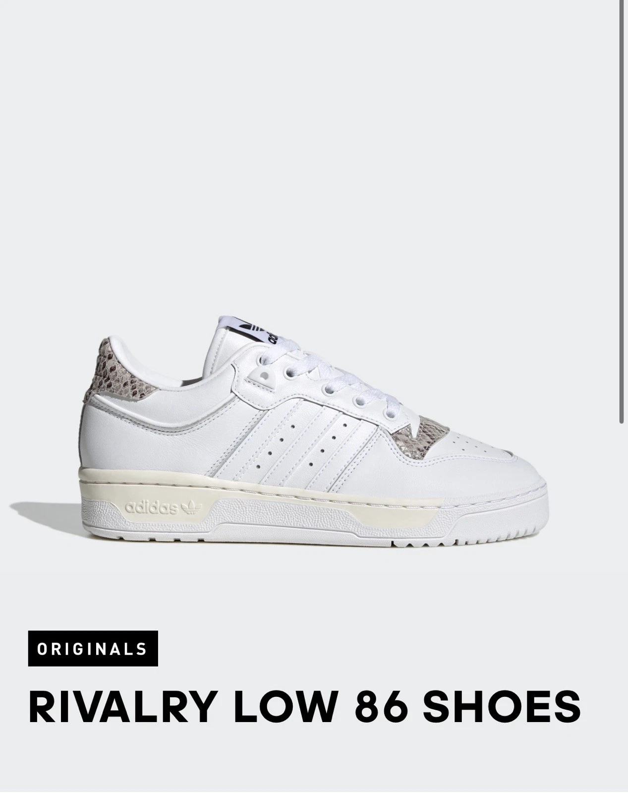 Scarpe basse Adidas Rivalry 86 allumina avorio taglia UK 9 5