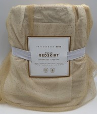 Pottery Barn Teen Tulle QUEEN Bed Skirt Bedskirt  Gold