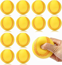 12 Pack Foam Baseballs Softballs Foam Training Ball for Kids Beginners, 9 Inch P