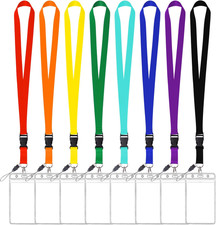 Cruise Lanyards, 8 Pack Colorful Solid Color Lanyard with Detachable Buckle Wa