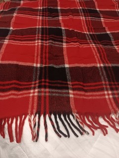 Vintage Faribo PAK A ROBE Plaid 100% Wool Throw Blanket Carrying Case 50”x50”