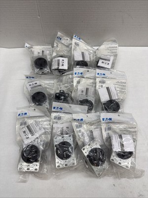 Eaton  AH1258BK-F - Recp Sgl Flush 50A 125/250V 3P4W Str BK - Box Of 12