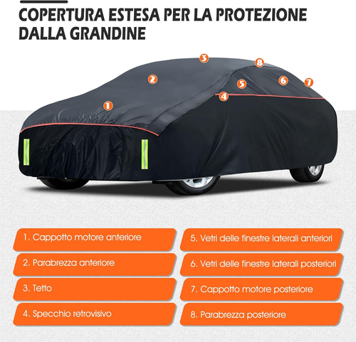 Telo Antigrandine per Auto, Copertura Antivento Impermeabile anti UV Copertura A - Foto 6 di 12
