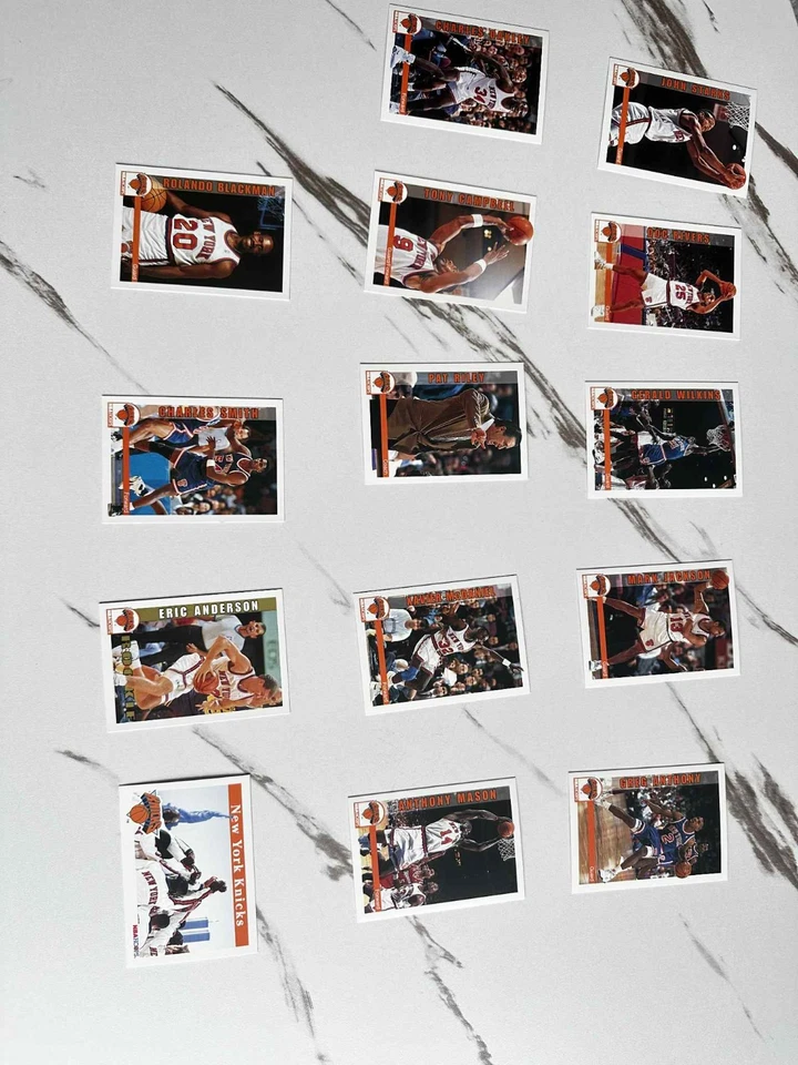Lote de tarjetas de baloncesto 1992-93 NBA Hoops New York Knicks (14 tarjetas) Foto 2 de 4