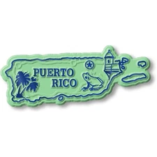 Puerto Rico Small Map Magnet by Classic Magnets