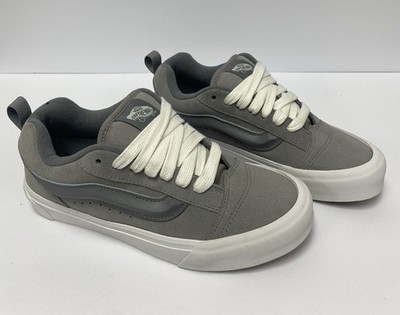 Vans M 7.5 - W 9 Knu Skool Suede Gray White Skate Shoes New!!