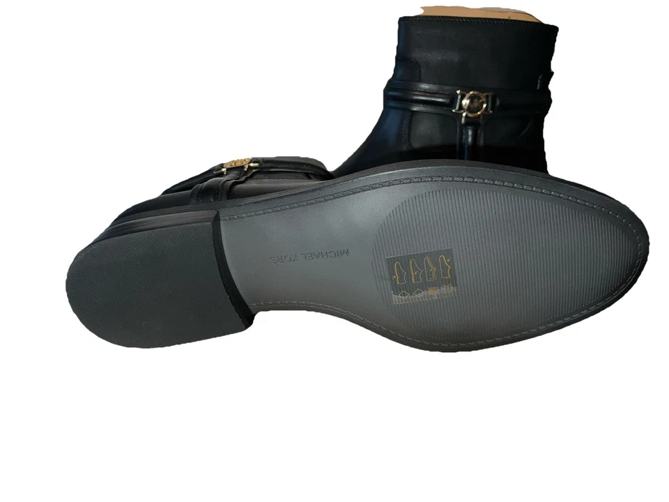 MICHAEL KORS “MINDY” FLAT BOOTIE BOMBE LEATHER IN Black NEW IN BOX SIZE 9M - Image 4 of 4