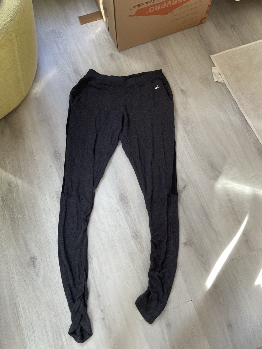 Alo Yoga Leggings Joggers Women Small Charcoal Grey Rayon Blend