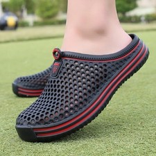 Mens Womens Hollow Slip On Slippers Clogs Casual Garden Flat Shoes Beach Sandals